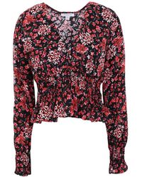 TOPSHOP - Long Sleeve Ruched Crop Blouse - Lyst