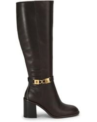 Kurt Geiger - Leather Kingsley Block Heel Knee Boots - Lyst