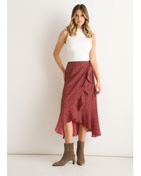 Gini London - Polka Dot Ruffle Midi Skirt - Lyst