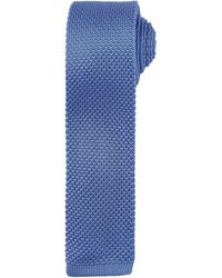 PREMIER - Slim Textured Knit Effect Krawatte (Mittelblau) - Lyst