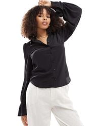 ASOS - Volume Sleeved Soft Shirt With Ruffle Cuffs - Lyst