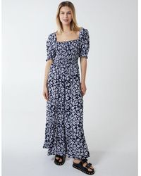 Blue Vanilla - Vanilla Square Neck Short Puff Sleeve Maxi Dress - Lyst