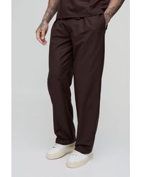 BoohooMAN - Tall Relaxed Fit Tailored Belted Pleat Pants - Lyst