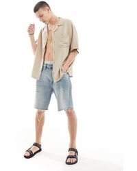 Collusion - Textured Oversized Revere Short Sleeve Shirt With Raw Seam Detail - Lyst