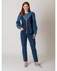 Thought - Kay Mixed Organic Cotton Chambray Blouse - Lyst