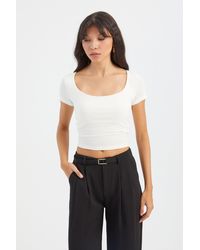 Hiccup - Scoop Neck Crop Top - Lyst