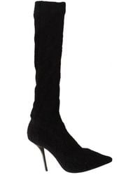Dolce & Gabbana - Stretch Socks Knee High Booties Shoes Fabric - Lyst
