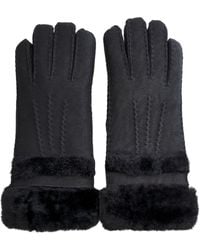 Infinity Leather - Genuine Sheepskin Suede Gloves With Roll Up/Down Cuff - Lyst