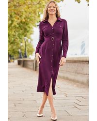 Sosandar - Dark Cherry Utility Shirt Dress - Lyst