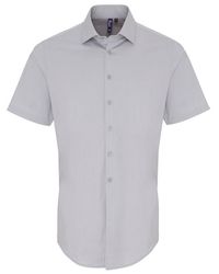 PREMIER - Stretch Fit Poplin Short Sleeve Shirt - Lyst