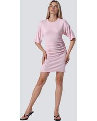 Busem - Shirred Crew Neck Mini Dress - Lyst