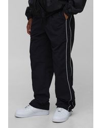 BoohooMAN - Relaxed Fit Nylon Piping Detail Pants - Lyst