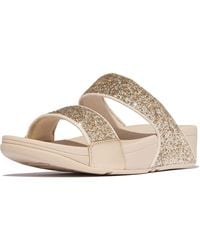 Fitflop - Lulu 2 Bar Glitter Polyurethane Platino/ Sandals - Lyst