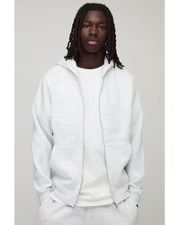 BoohooMAN - Basic Regular Zip Through Hoodie - Lyst
