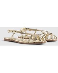 River Island - Sandals Caged Flat Open Toe Backless Pu - Lyst