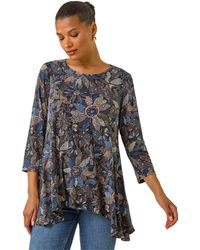 Roman - Floral Puff Print Stretch Shirt - Lyst