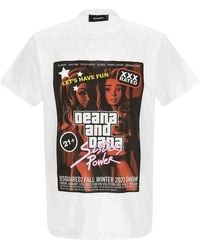 DSquared² - Deana And Dana Graphic T-Shirt Cotton - Lyst