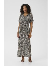 Kaffe - Kleid Regular Fit Feather Leaf Print - Lyst