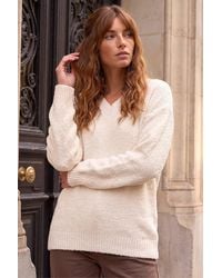 Roman - Fleece V-Neck Knit Jumper - Lyst