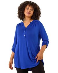 Roman - Curve Buttoned Stretch Top - Lyst