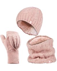 Heat Holders - Thermal Winter Fleece Hat, Neck Warmer And Converter Gloves Set - Lyst