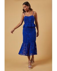 Oasis - Petite Occasion Jacquard Peplum Midaxi Dress - Lyst