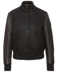Belstaff - Willow Leather Bomber Jacket Wool - Lyst