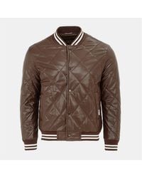 Firetrap - Solid Patterned Snap Button Ribbed Cuff Bomber Jacket - Lyst