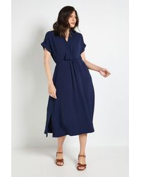Wallis - Summer Roll Sleeve Midi Dress - Lyst