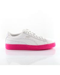 PUMA - Basket Classic Mono Ice Ref Leather Trainers 363117 01 - Lyst