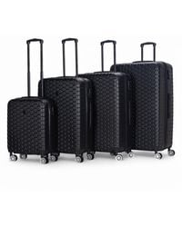 Infinity Leather - Erweiterbares Schwarzes Hartschalen-Abs-Kofferset Mit 8 Rädern, Reisegepäck, Kabine, Urlaubstaschen - Lyst