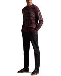 Ted Baker - Simpso Long-sleeved Textured Jacquard Crew Neck - Lyst