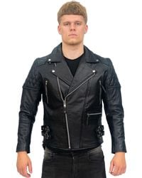 Infinity Leather - Cowhide Biker Jacket-Nassau - Lyst