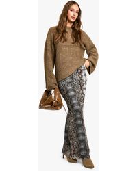 Boohoo - Snake Print Mesh Maxi Skirt - Lyst