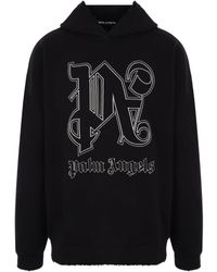 Palm Angels - Monogram Statement Logo Hoodie - Lyst