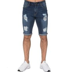 Enzo - Ripped Skinny Shorts - Lyst
