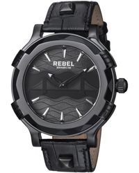 Rebel - Brooklyn Bridge Dial Leather Watch - Lyst