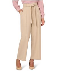 Adrianna Papell - Twill Zip Fly Belted Wide Leg Trouser W/ Pintuck Front Detail - Lyst
