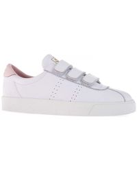 Superga - Ladies 2870 Sport Club S Leather 3 Touch Fastening Strap Trainers (/Light) - Lyst