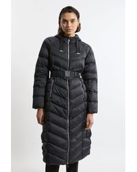 Karen Millen - Real Down Packable Knee Length Coat - Lyst