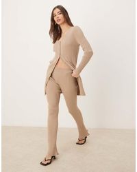 Vila - Ribbed Flare Trouser Co-Ord - Lyst