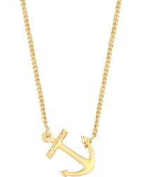 The Jewellery Stockroom - Plated Sideways Anchor Necklace - Lyst
