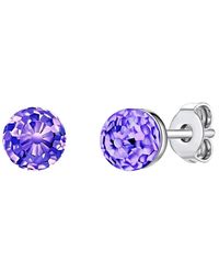 Rafaela Donata - Stud Earring Sterling Embellished With Swarovski Crystals Lilac - Lyst