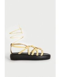 Warehouse - Real Leather Knotted Flatform Sandal - Lyst