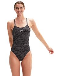 Speedo - Ladies All-Over Print Cross Back One Piece Swimsuit - Lyst