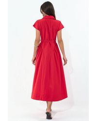 Busem - Belted Midi Dress With Shirt Collar - Lyst