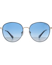Polaroid - Round Metal Polarized Sunglasses - Lyst