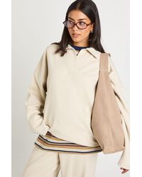 Boohoo - Interlock Collared Rugby Sweatshirt - Lyst