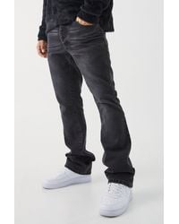 BoohooMAN - Slim Flare Rigid Washed Jeans - Lyst