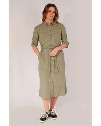 Secret Label - Midi Tie Waist Shirt Dress - Lyst